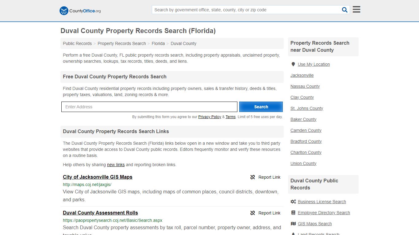 Duval County Property Records Search (Florida) - County Office