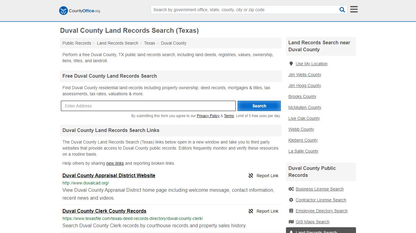 Duval County Land Records Search (Texas) - County Office
